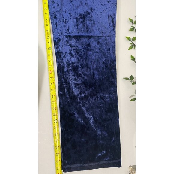 Calvin Klein Navy Crushed Velvet Lounge Pants Large Drawstring Waist - Picture 9 of 12